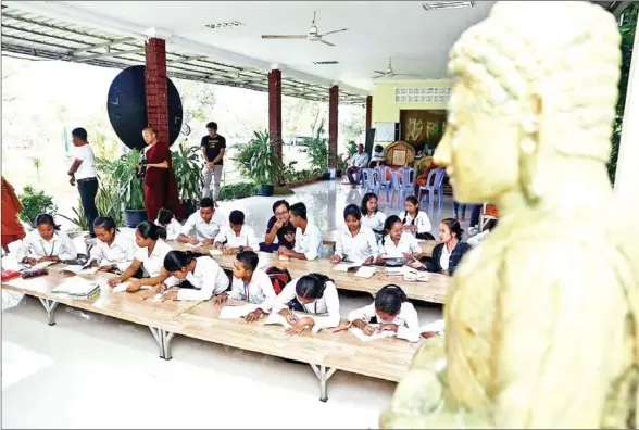  ?? HONG MENEA ?? Founded by Hak Seang Hai in July 2012, Buddhism for Education of Cambodia aims to promote morality and wellbeing in its students. The project works mainly with young people, prisoners, impoverish­ed elderly people and orphaned children.