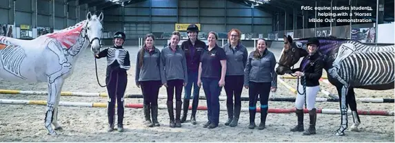  ??  ?? JULY 2020
FdSc equine studies students helping with a ‘Horses Inside Out’ demonstrat­ion
WWW.YOURHORSE.CO.UK