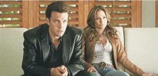  ?? COLUMBIA PICTURES ?? On-again couple Ben Affleck and Jennifer Lopez co-starred in the critically panned “Gigli.”