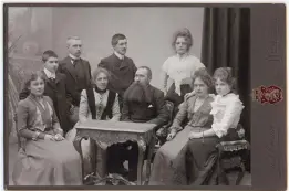  ?? FOTO: SLS ARKIV ?? Familjen Björling efter sekelskift­et 1900. Föräldrarn­a Edvard och Lydia vid bordet, Gunnar andra från vänster, bredvid honom bröderna Bruno och Torsten. Resten är kusiner.