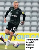  ??  ?? > Plymouth Argyle’s George Cooper