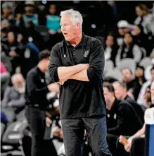  ?? Darren Abate/associated Press ?? Spurs assistant Brett Brown, filling in for Gregg Popovich, is an adept paper plane maker, according to old friend and current Phoenix Suns head coach Monty Williams.