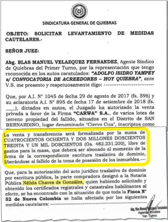  ??  ?? Apenas G. 480 millones pagará la empresa de Heisecke Mazó por 140 lotes en una zona exclusiva de San Bernardino.