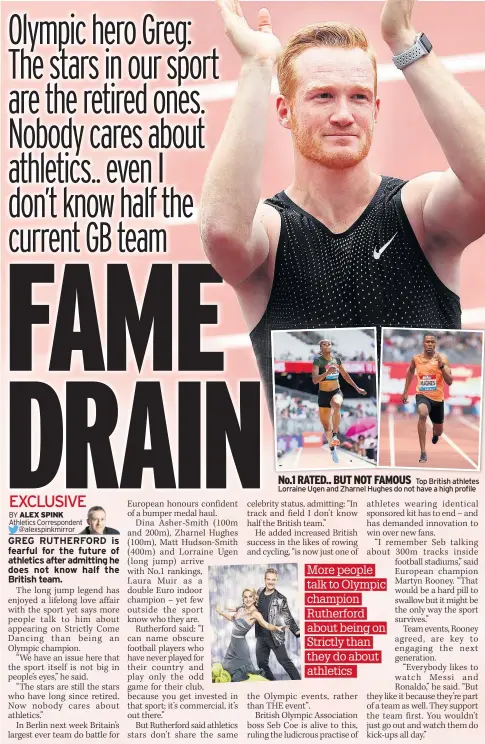  ??  ?? No.1 RATED.. BUT NOT FAMOUS Top British athletes Lorraine Ugen and Zharnel Hughes do not have a high profile