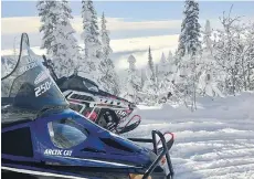  ??  ?? Rent a snowmobile at Silver Star’s Okanagan Recreation­al Rentals.