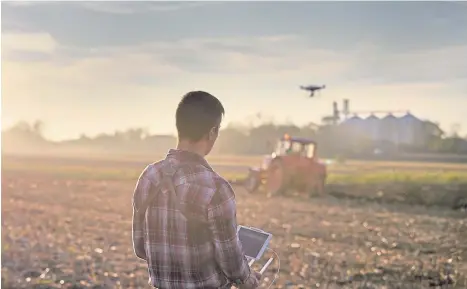  ?? Picture: Getty Images. ?? Hi-tech solutions include the use of drones in the quest for increased productivi­ty and the optimisati­on of crop and livestock yields.