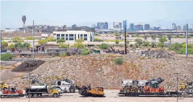  ?? PHOTOS BY JOEL ANGEL JUAREZ/THE REPUBLIC ?? A view of the proposed area for the Tempe Entertainm­ent District which would include the Arizona Coyotes stadium, if approved by voters, near 1001 N. Rio Road in Tempe on Friday.