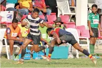  ??  ?? Action from the match between St. Joseph’s and Trinity PIC BY PRADEEP DILRUKSHAN­A