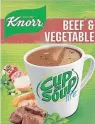  ?? ?? KNORR’S Cup-a-soup Beef and Vegetable Lite with a September 2023 sell by date has been recalled.