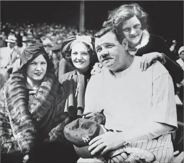  ?? Associated Press ?? THE LIMITED TV SERIES about Babe Ruth is intended to present a realistic, f laws-and-all portrait of baseball’s first superstar. Above, Babe Ruth’s family at Yankee Stadium for the Yankees’ 1934 season opener.