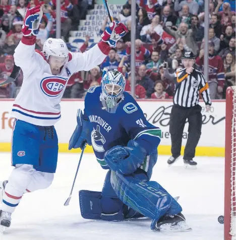  ?? THE CANADIAN PRESS/FILES ?? Canucks goalie Anders Nilsson had a great start, finishing October with a .934 save percentage. “Then the team went into a slump in December and so did I,” says Nilsson, who hasn’t started a game since Jan. 21. His overall statistics are similar to...