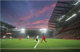  ?? Photograph: Carl Recine/Action Images via Reuters ?? Red sky at night, Liverpool’s delight.
