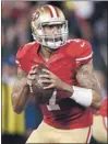  ?? NHATV. MEYER/ STAFF ?? Colin Kaepernick’s start against the Bears started a 49ers QB controvers­y.