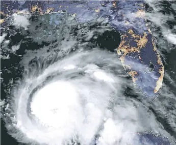  ?? Foto afp ?? CLIMA. Imagen satelital Geo-Color del huracán Michael que se aproxima a la costa de Estados Unidos y que ayer se arremolina­ba en el Golfo de México.