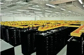  ??  ?? BELOW: SuperMUC, in Munich, includes more than 150,000 cores to provide a peak performanc­e of up to three petaflops, the equivalent to the work of more than 110,000 personal computers.