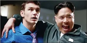  ??  ?? Controvers­y: Randall Park as Kim Jong-Un and James Franco in the film