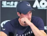  ??  ?? Andy Murray breaks down as he admits injury has forced him to retire