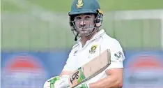  ?? BackpagePi­x ?? DEAN Elgar was dominant in taking just 60 balls to score his 20th Test half-century at Kingsmead yesterday. | GERHARD DURAAN