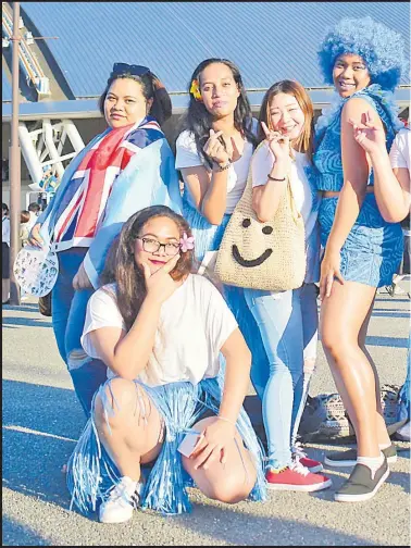  ?? Picture: JOVESA NAISUA ?? Right: Fiji fans outside the Oita Stadium on Thursday.