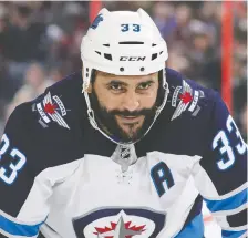  ?? GETTY IMAGES ?? The Jets have yet to terminate Dustin Byfuglien’s contract. The Jets would like to deal him rather than lose him for nothing.