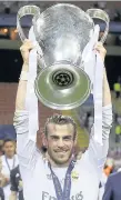  ??  ?? > Gareth Bale after Real Madrid won last year’s Champions League final