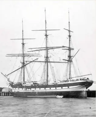  ??  ?? The Poonah was a three-masted sailing ship of 1199 tons.