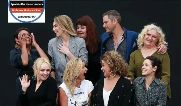  ?? Photo: Toby Zerna ?? PRISON DRAMA: The cast of hit show Wentworth celebrates the news that Foxtel has commission­ed another 20 episodes.