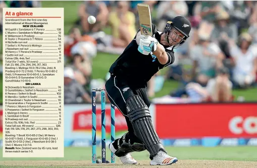  ?? GETTY IMAGES ?? Jimmy Neesham starred with bat and ball for New Zealand against Sri Lanka at Bay Oval in Mount Maunganui.