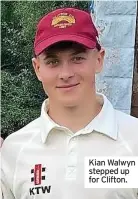  ??  ?? Kian Walwyn stepped up for Clifton.