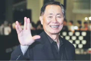  ??  ?? Takei is known for his portrayal of Lieutenant Sulu in ‘Star Trek’.