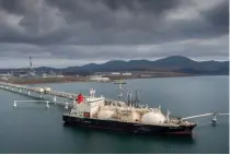  ?? AP PHOTO ?? This Oct. 29, 2021 file photo shows the tanker Sun Arrows loading its cargo of liquefied natural gas from the Sakhalin-2 project in the port of Prigorodno­ye in Russia’s Far East.