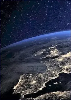  ??  ?? Western Europe at night as seen from space.