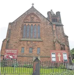  ??  ?? Gas scare At Cambusneth­an North Church on Saturday