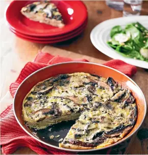  ?? STEVE BROWN ?? This blue cheese and mushroom frittata is a delicious, easy and quick mid-week meal.