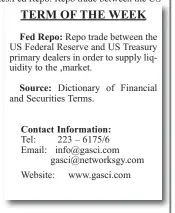  ??  ?? Best offer:
TERM OF THE WEEK
Fed Repo:
Source:
Contact Informatio­n:
