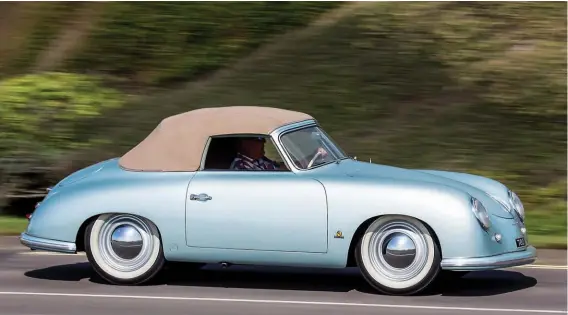  ??  ?? Above: Built by Reutter, the Cabriolet strikes quite a dash out on the road. Its aerodynami­c styling must have stopped people dead in their tracks back in 1952