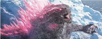  ?? COURTESY OF WARNER BROS. PICTURES ?? Godzilla gets ready to roar in "Godzilla x Kong: The New Empire," the latest installmen­t in the Titan epic from director Adam Wingard.