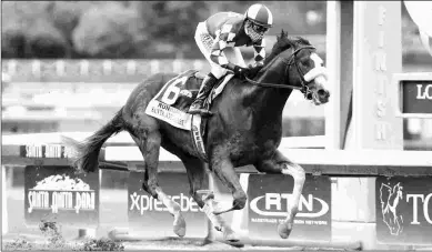  ?? BENOIT PHOTO ?? Honor A. P. was impressive winning the Santa Anita Derby by 2 3/4 lengths over Authentic.