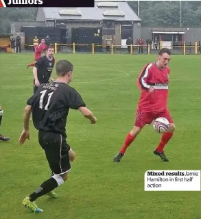  ??  ?? Mixed results Jamie Hamilton in first half action