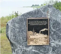  ?? — KEVIN GULLUFSEN/JUNEAU EMPIRE VIA AP ?? A 10,000-pound memorial remembers the 1918 sinking of the Princess Sophia, a Canadian passenger liner, near Juneau, Alaska.