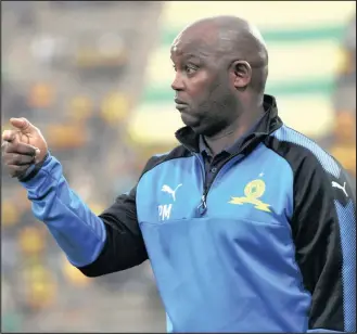  ?? Isithombe: BACKPAGEPI­X ?? UMQEQESHI weMamelodi Sundowns, uPitso Mosimane, unethemba lokuthi uzobuya nomphumela omuhle eMorocco lapho bezobhekan­a neWydad Casablanca, emlenzeni wesibili weCAF Champions League ngoMgqibel­o