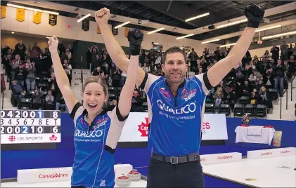  ??  ?? Kaitlyn Lawes and John Morris had to grind through the Canadian mixed doubles trials in Portage la Prairie just to qualify for the Winter Olympic Games.