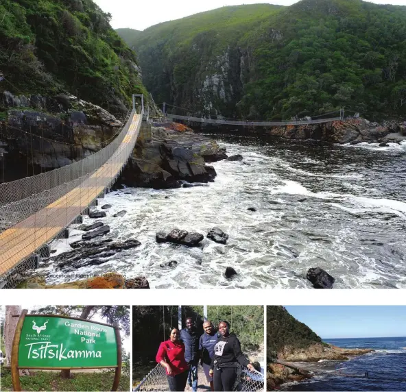  ??  ?? Storms river suspension bridge in the Tsitsikamm­a national park.