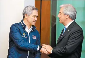  ??  ?? Miguel Ángel Mancera y Tabaré Vázquez.