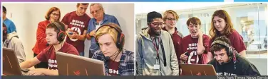  ?? New York Times News Service ?? Members of New York’s Bay Shore Senior High School e-sports team compete at a Microsoft store.