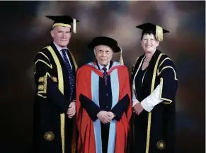  ??  ?? From left: Prof Sir David Greenaway, Tan Sri Emeritus Prof Datuk Dr Augustine Ong Soon Hock and Prof Christine Ennew at the recent UNMC graduation ceremony.