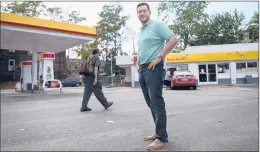  ?? PATRICK RAYCRAFT | PRAYCRAFT@COURANT.COM ?? "WE'VE LOST 38 percent of our revenue," says Dominic Vallera, 36, who owns the Shell gas station on Capitol Avenue, since Mayor Luke Bronin began forcing all but 10 gas stations to shut down at 11:30 p.m., to cut down on crime at night.