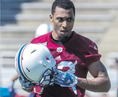  ?? DAVE SIDAWAY ?? The Montreal Alouettes reportedly sat out cornerback Tommie Campbell for a chinstrap violation Saturday night against the Redblacks.