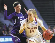  ?? Orlin Wagner / Associated Press ?? Stanford guard Brittany McPhee is averaging a team-high 19 points a game during the NCAA Tournament. Below is a photo of McPhee modeling in 2009 when she was 13.