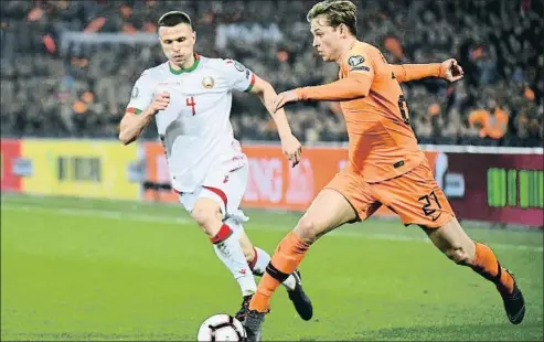  ?? PIROSCHKA VAN DE WOUW / REUTERS ?? El fichaje barcelonis­ta Frenkie de Jong disputó anoche los 90 minutos